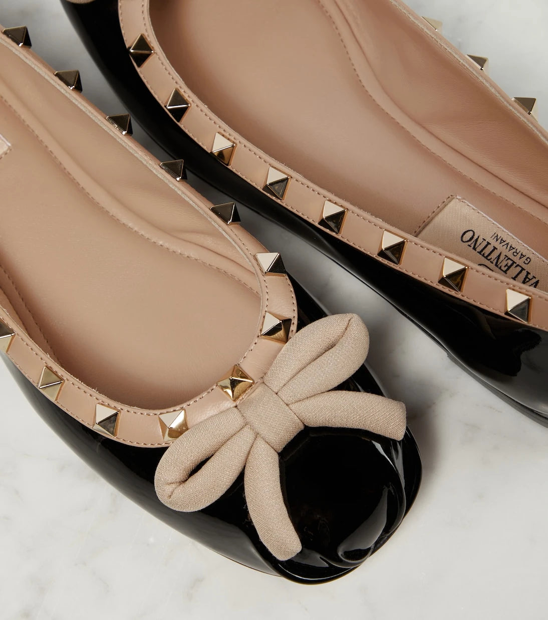 Valentino Garavani - Rockstud patent leather ballet flats
