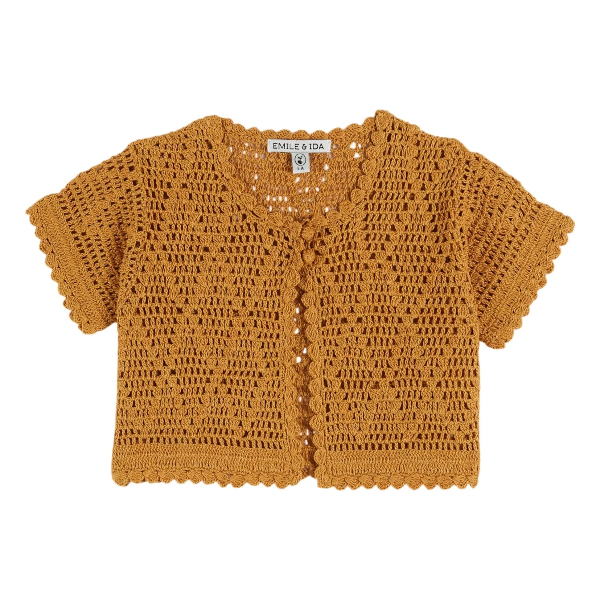 Emile et Ida - Crochet Short Sleeve Vest | Mustard