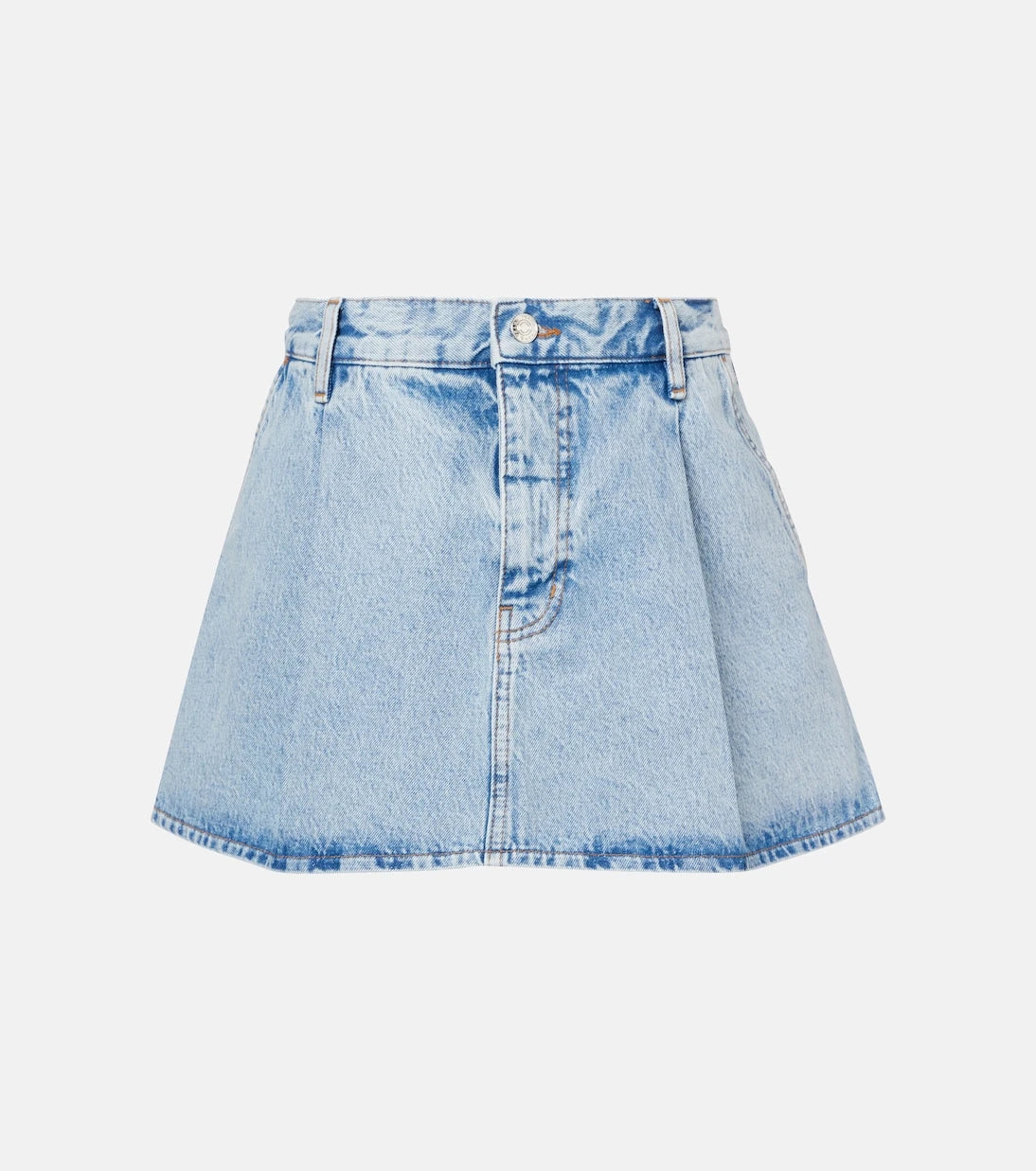 Çerçeve - Pili detaylı denim mini etek