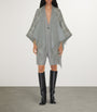 Burberry Grey Wool Reversible Check Cape