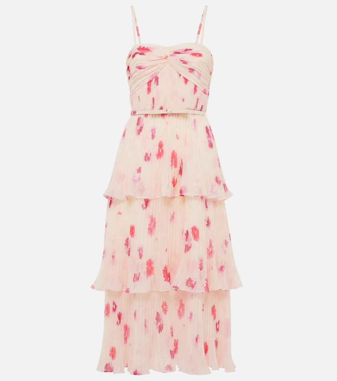 Self-Portrait - Floral chiffon midi dress