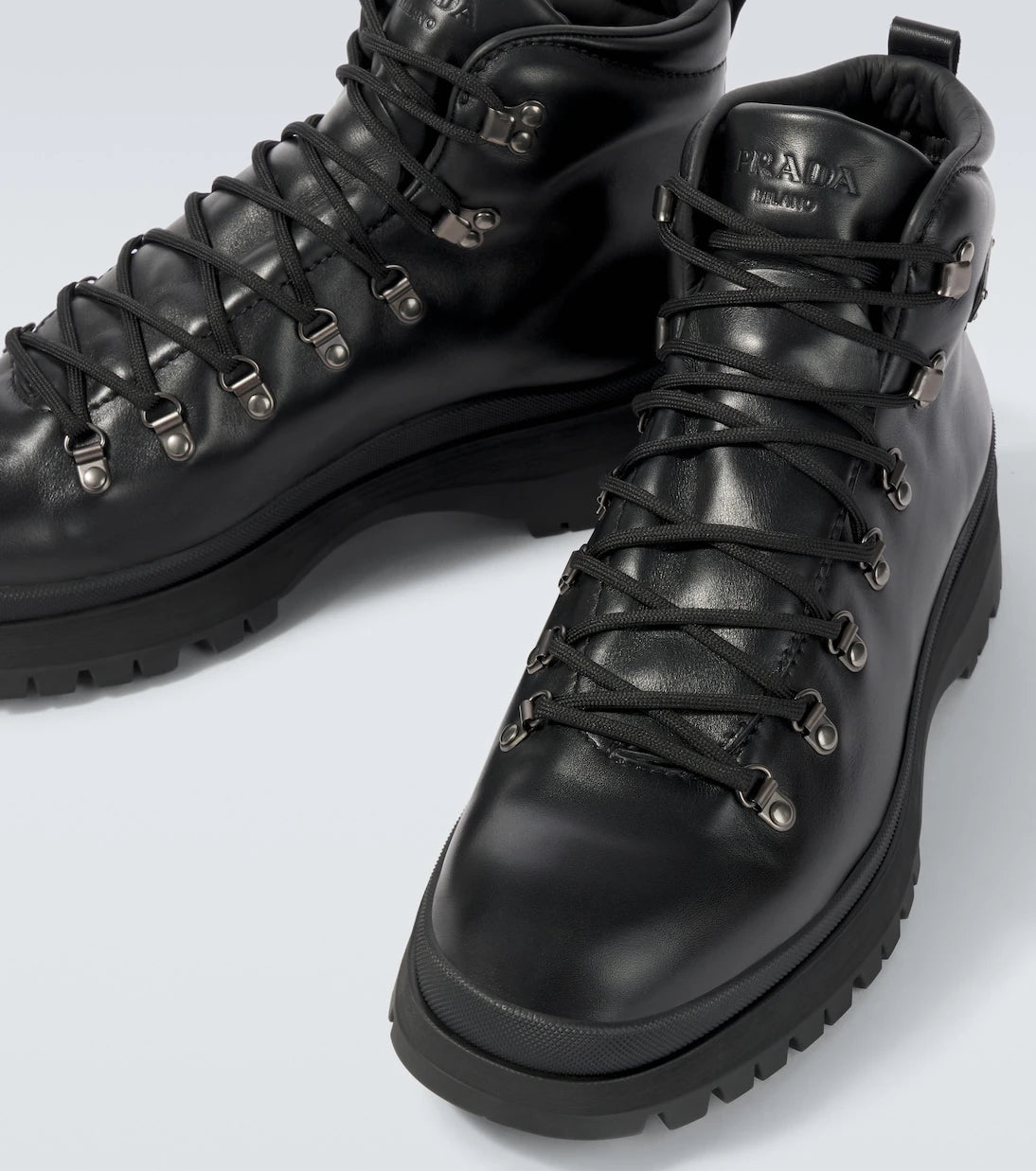 Prada - Brixxen leather lace-up boots