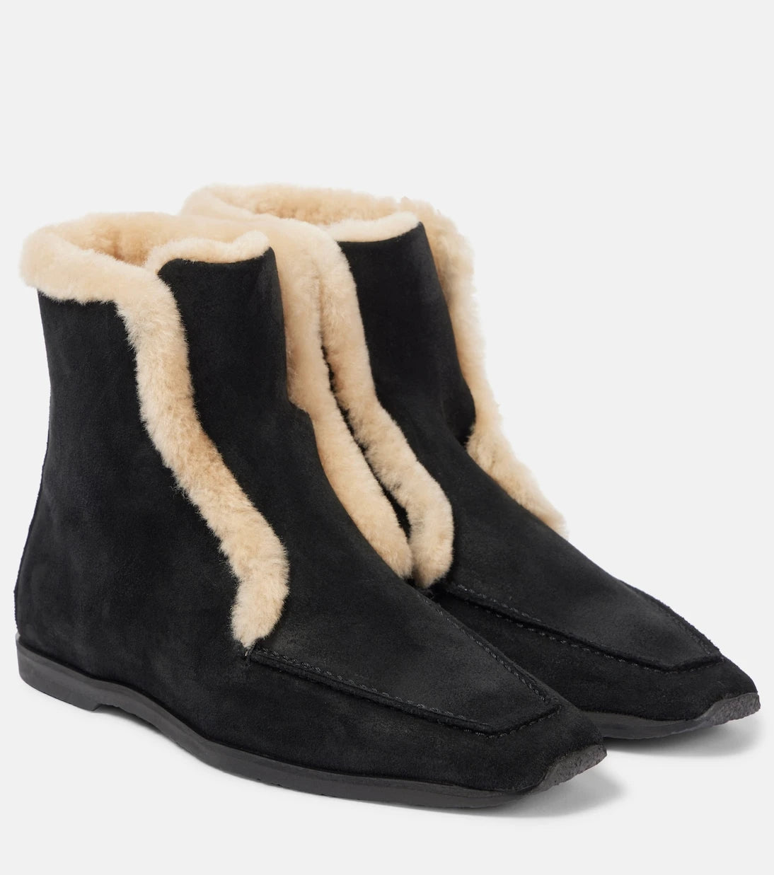 Toteme - Shearling-lined leather ankle boots
