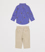 Ralph Lauren Kids Polo Bear Shirt and Abrasion Trousers Set (3-24 Months)