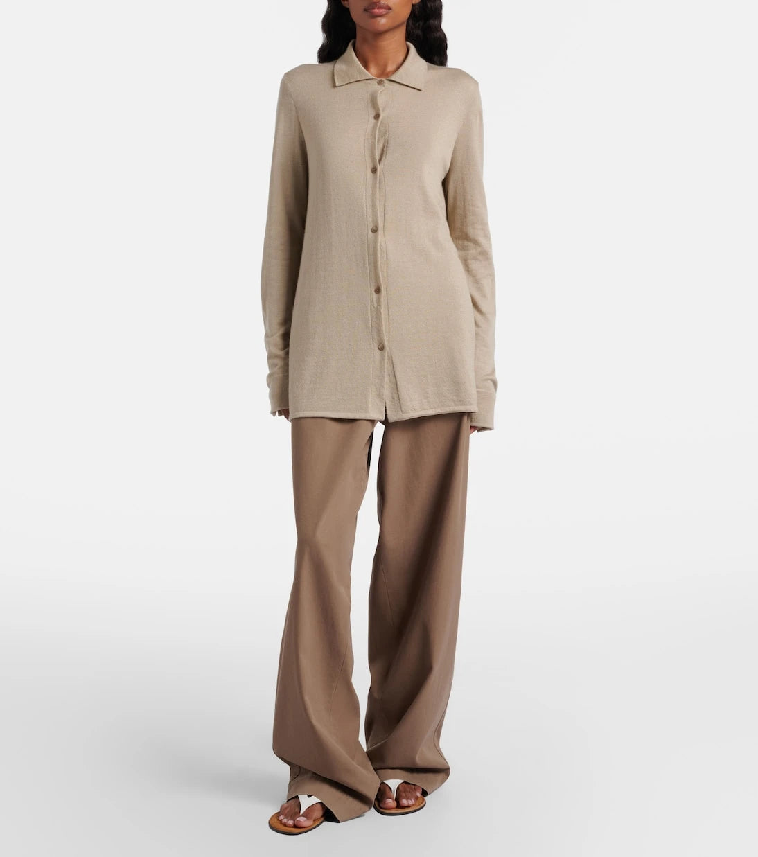 The Row - Ocari knitted cashmere and silk shirt