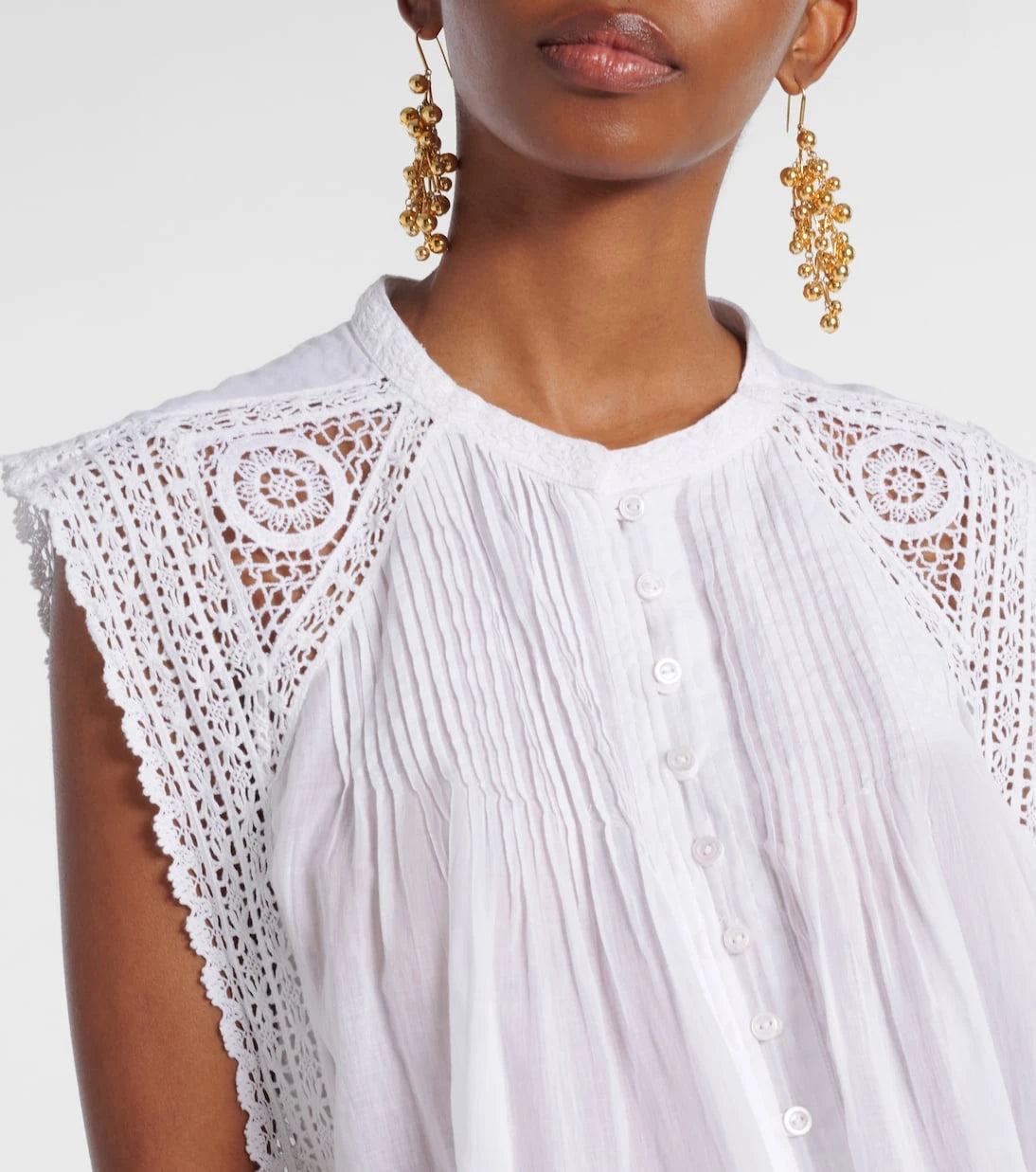 Marant Etoile - Grecia lace-trimmed cotton blouse