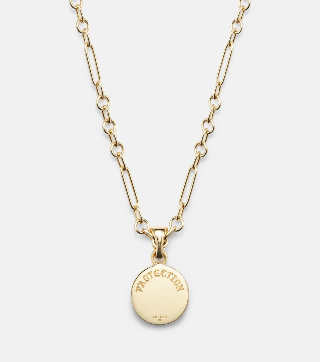 FoundRae - 18kt gold necklace with emerald and diamonds