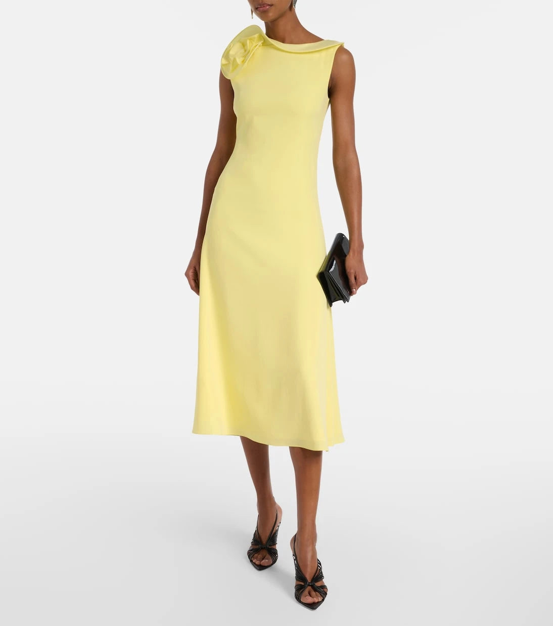 Roland Mouret - Çiçek aplikeli kokteyl elbisesi