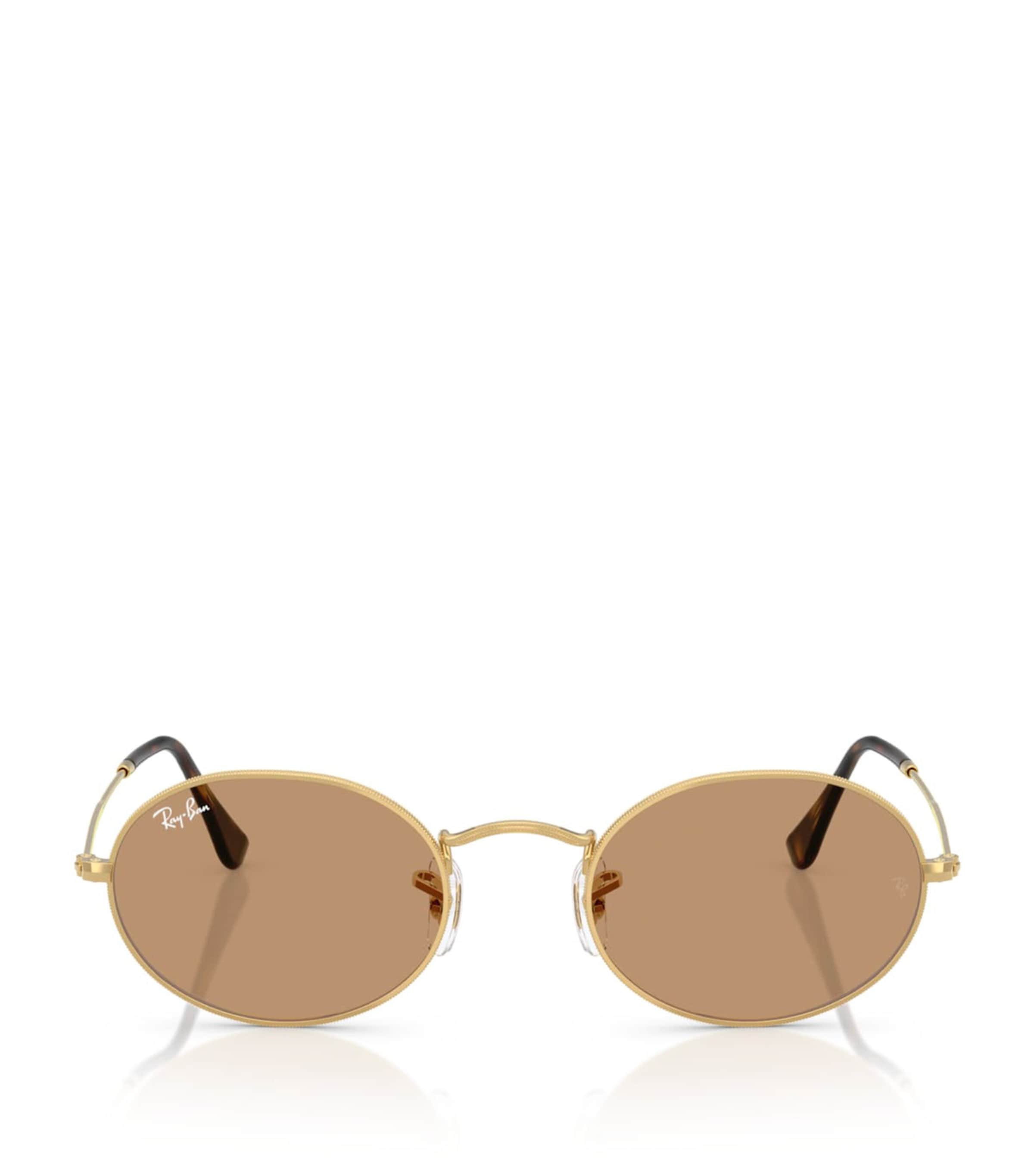Ray-Ban Gold RB3547 Oval Metal Sunglasses
