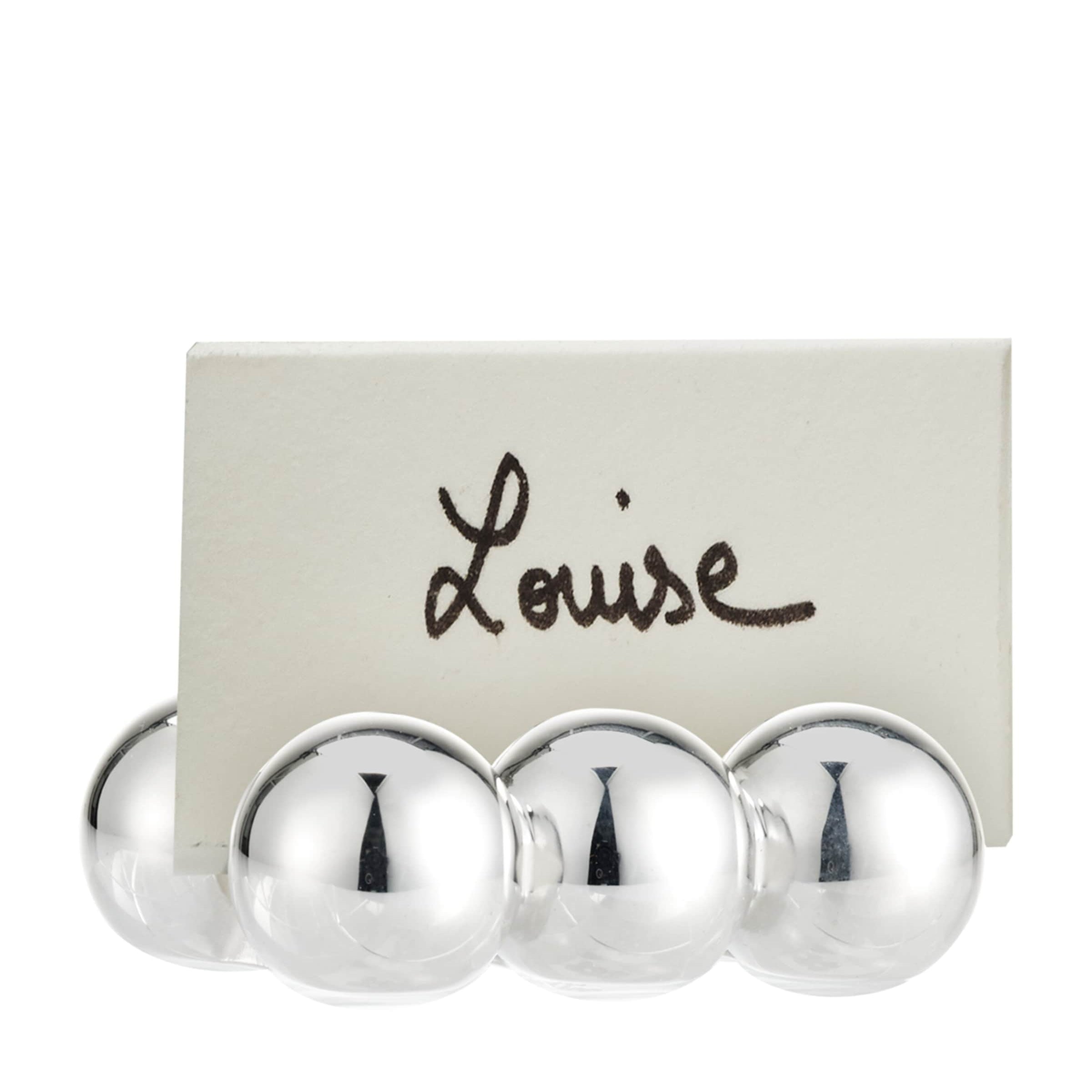 Set of 2 Silver-Plated Perles Place Card Holders