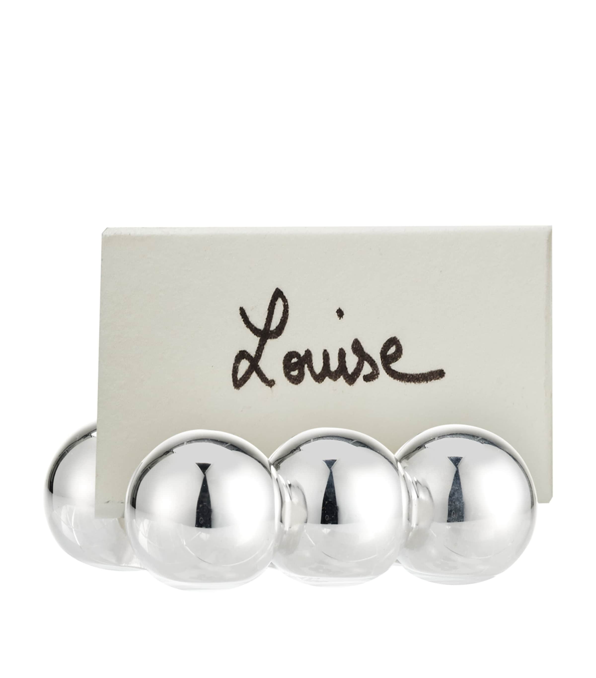 Set of 2 Silver-Plated Perles Place Card Holders