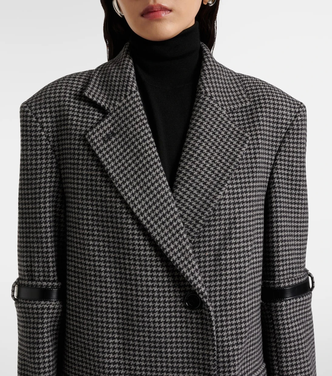 Coperni - Houndstooth wool and cashmere coat