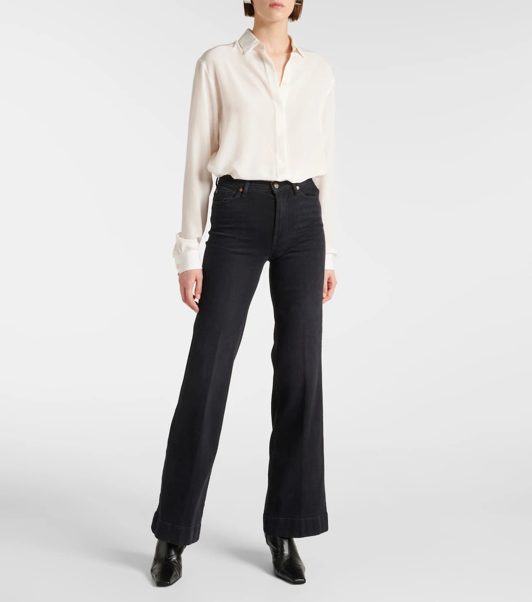 7 For All Mankind - بنطلون جينز "مودرن دوجو" بقصة ساق واسعة