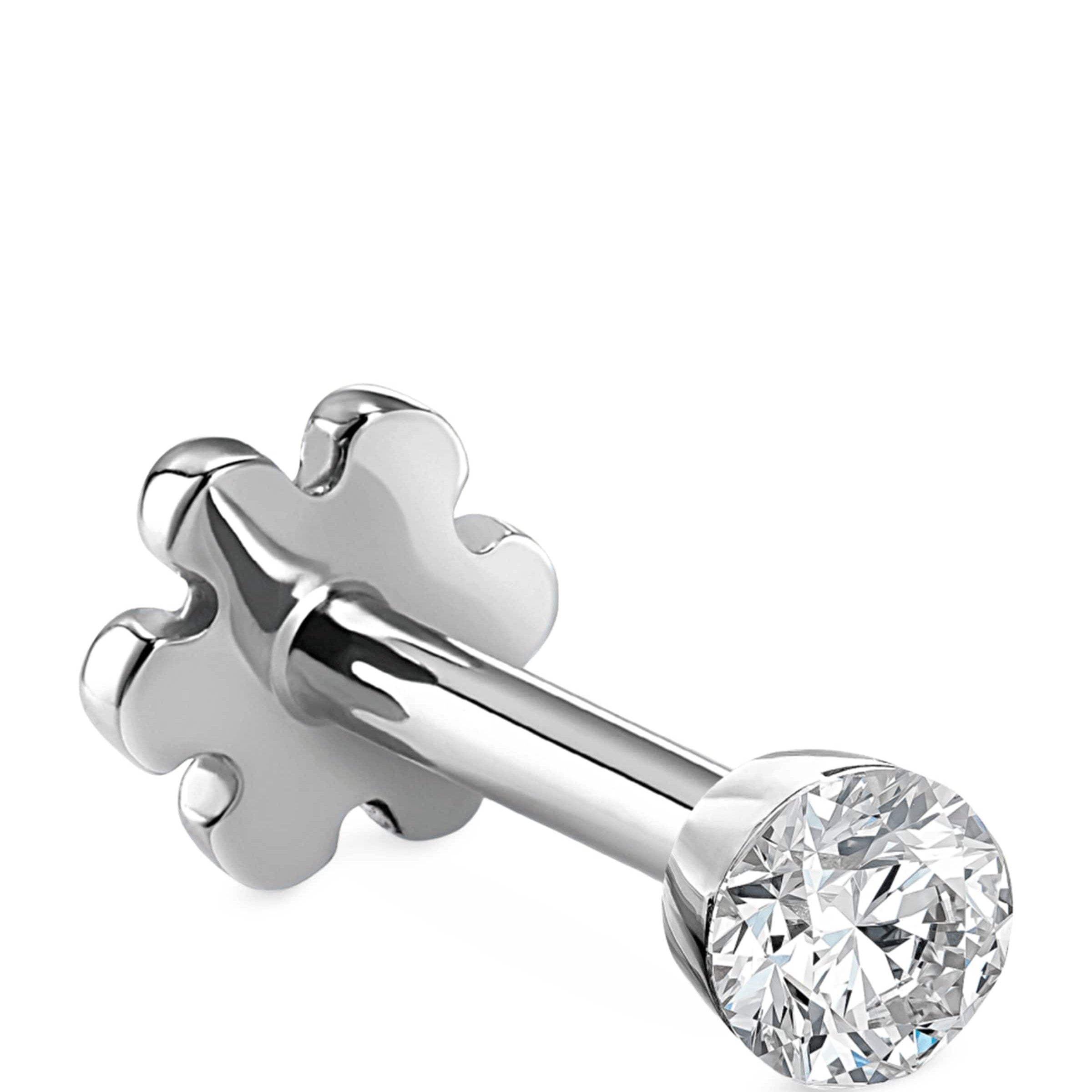 Maria Tash White Gold Invisible Set Diamond Threaded Stud Earring (1.5mm)