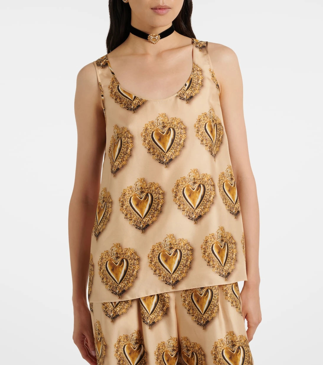 Dolce&Gabbana - Printed silk satin top
