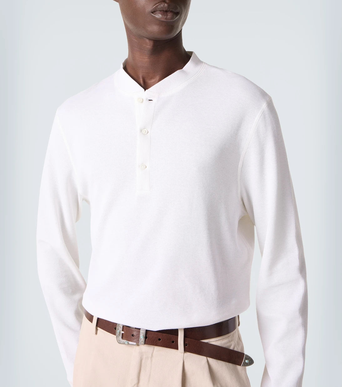 Brunello Cucinelli - Cotton and silk Henley shirt