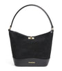 Sandro Paris Black Mini Suede Tangoso Bucket Bag