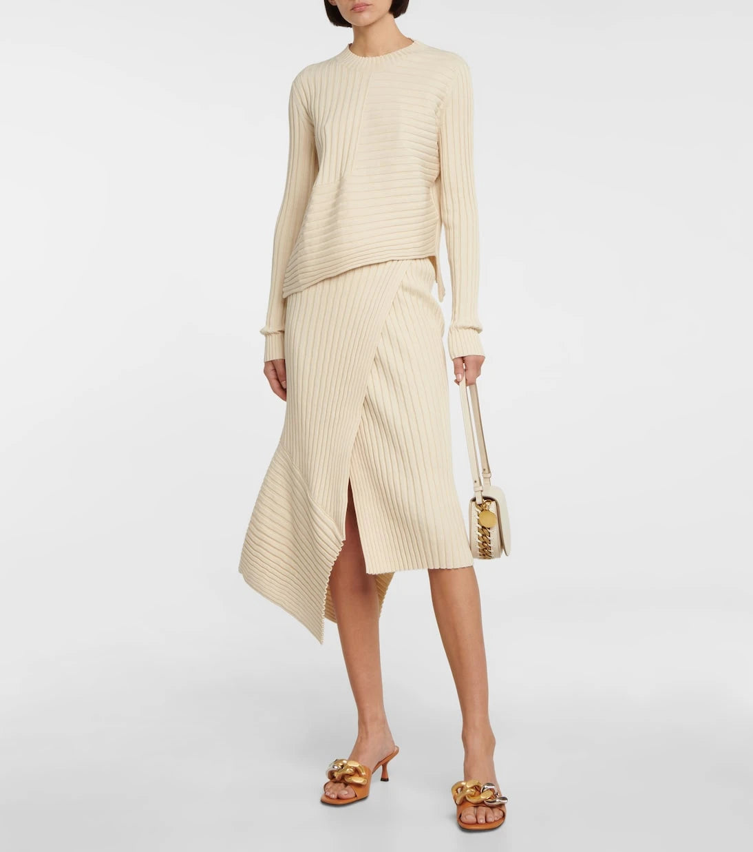 Stella McCartney - Ribbed-knit midi skirt