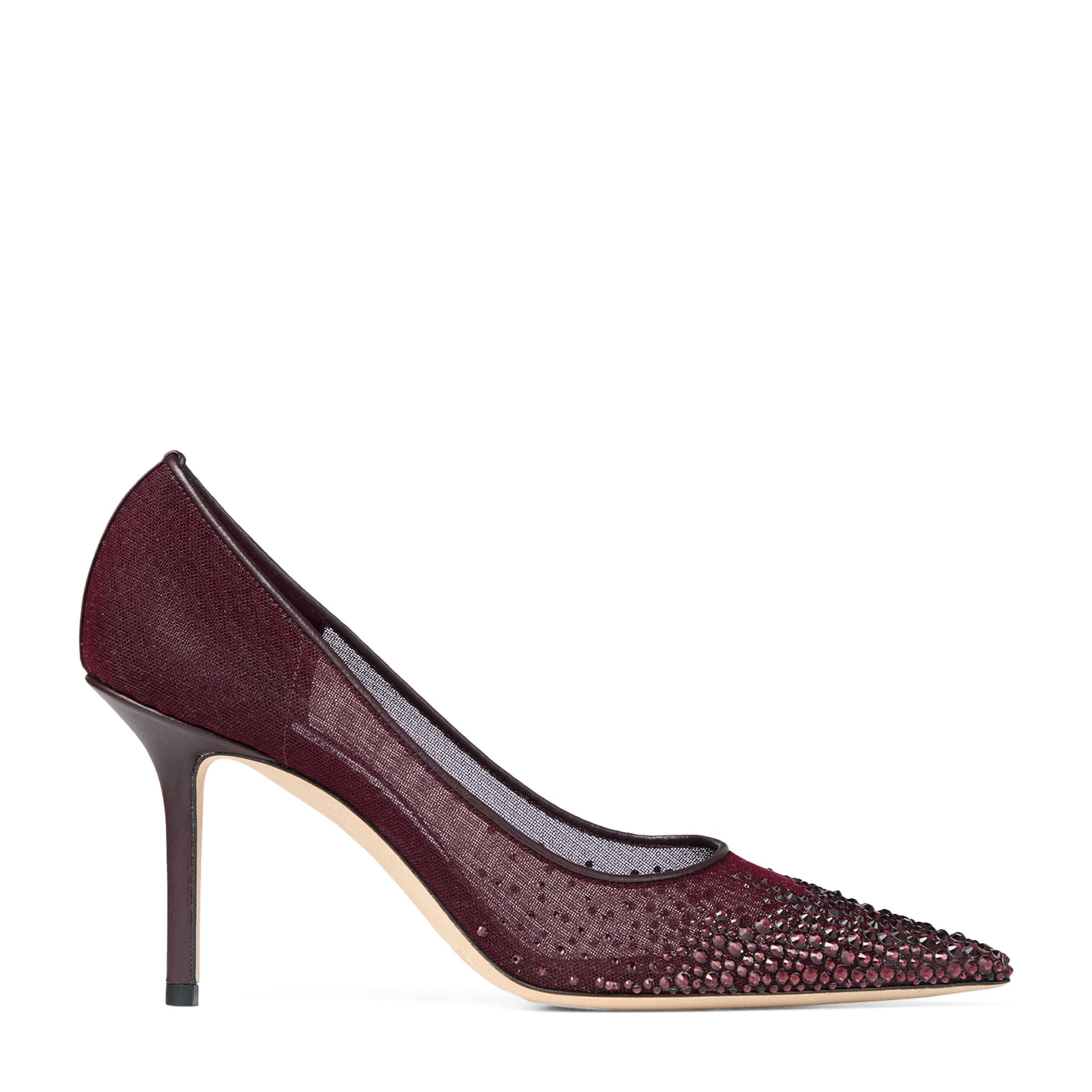 Love 100 Embellished Mesh Pumps DEEP MERLOT/DEEP MER