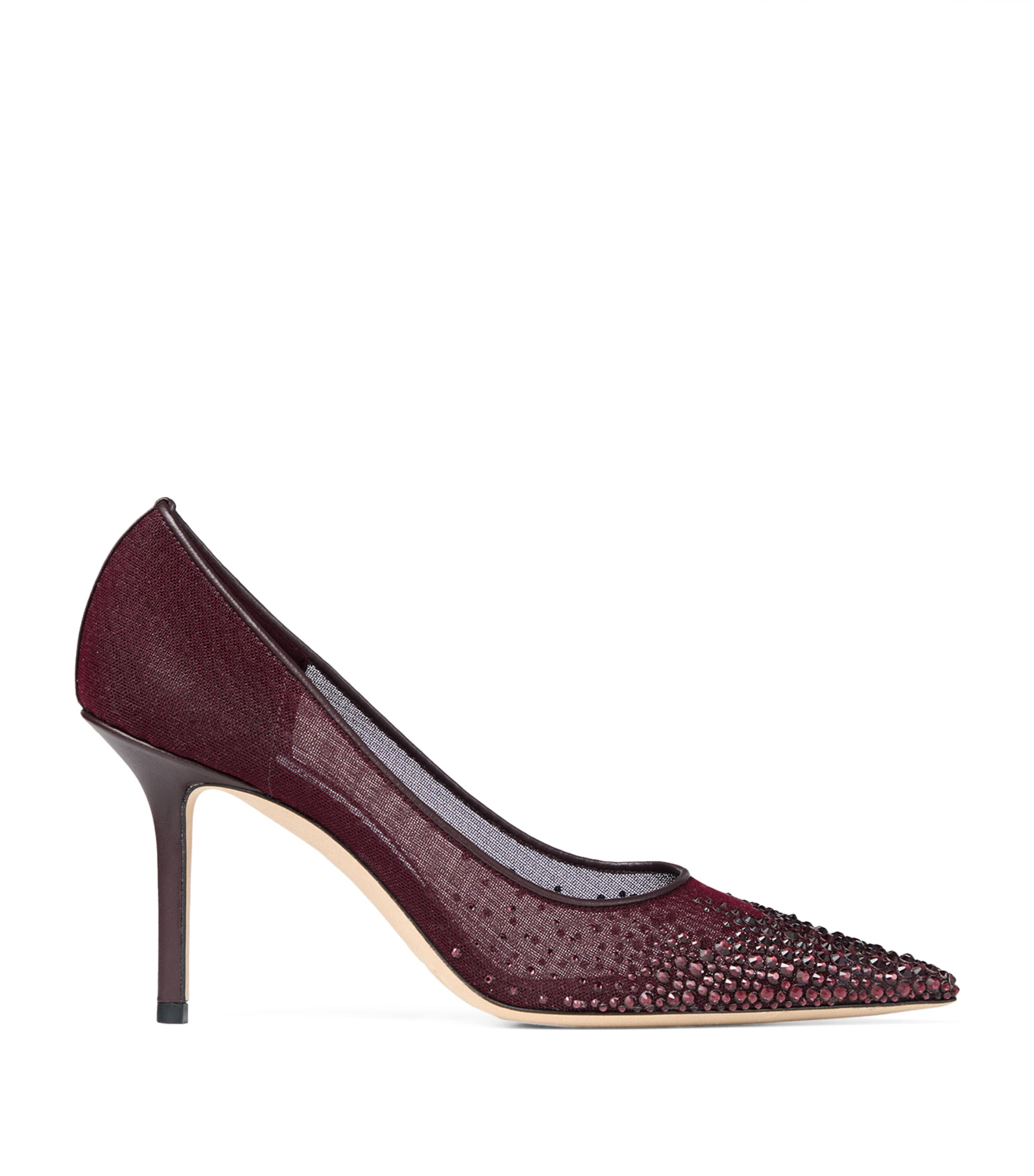 Love 100 Embellished Mesh Pumps DEEP MERLOT/DEEP MER