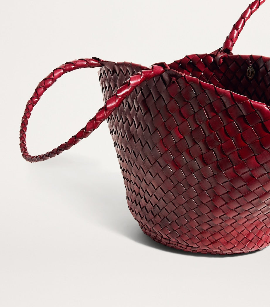 Small Leather Egola Tote Bag BORDO