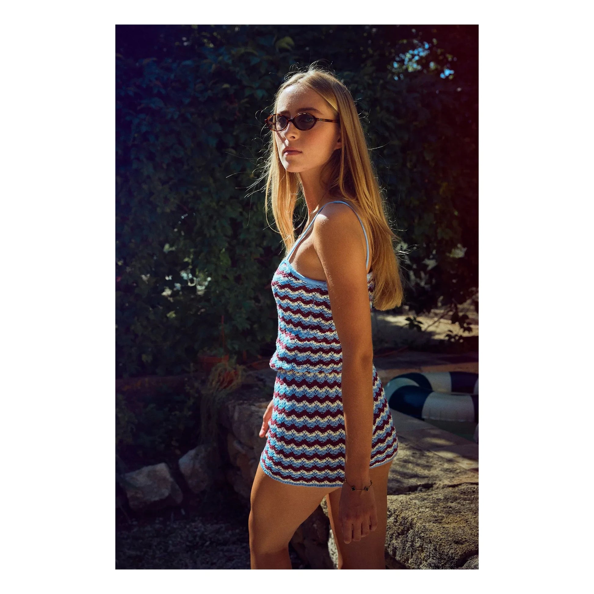 Indee - Striped Vitamin Crochet Short | Blue