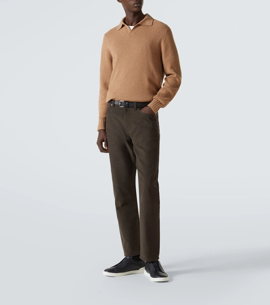 Zegna - أحذية سنيكرز تريبل ستيتش الجلدية