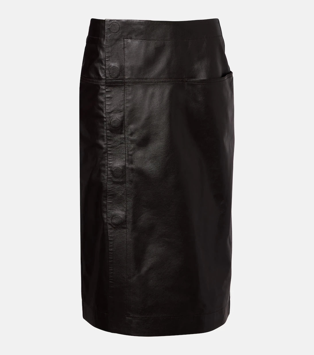 Lemaire - Leather midi skirt