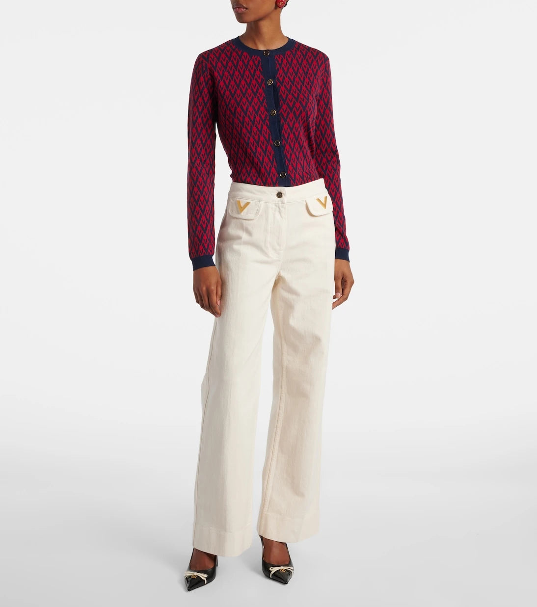 Valentino - VGold mid-rise wide-leg jeans