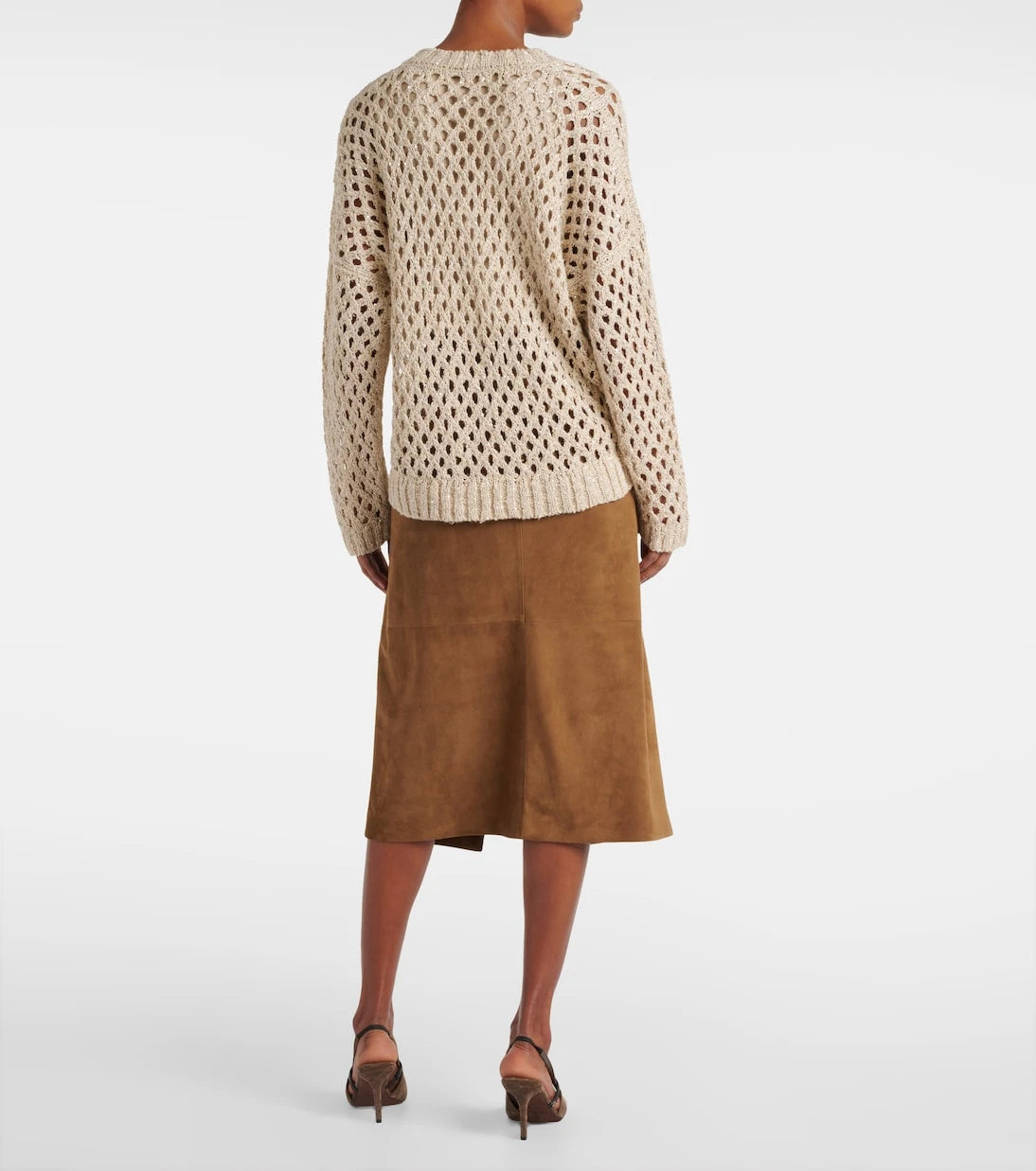 Brunello Cucinelli - Sequined silk and linen-blend sweater