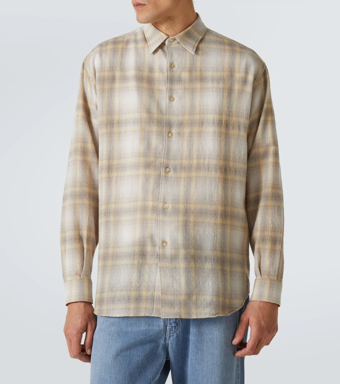 Auralee - Plaid wool shirt