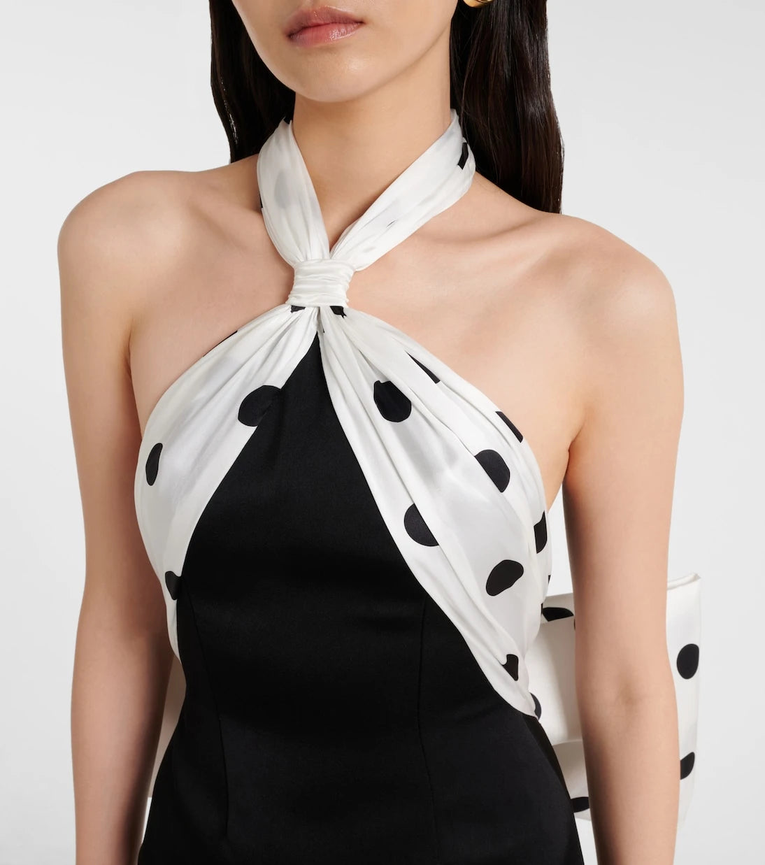 David Koma - Polka-dot halterneck gown