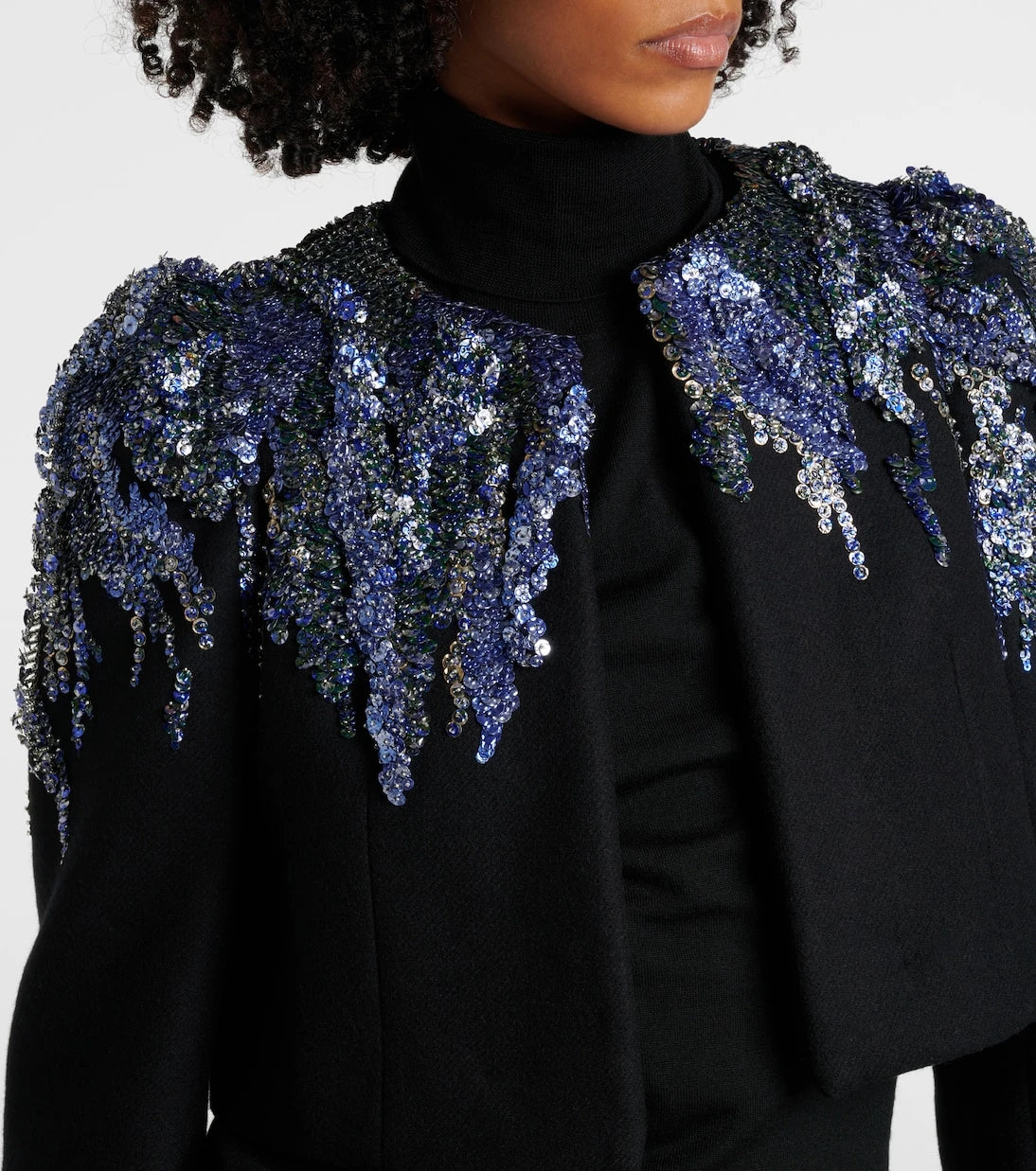 Dries Van Noten - Sequined cropped wool-blend jacket