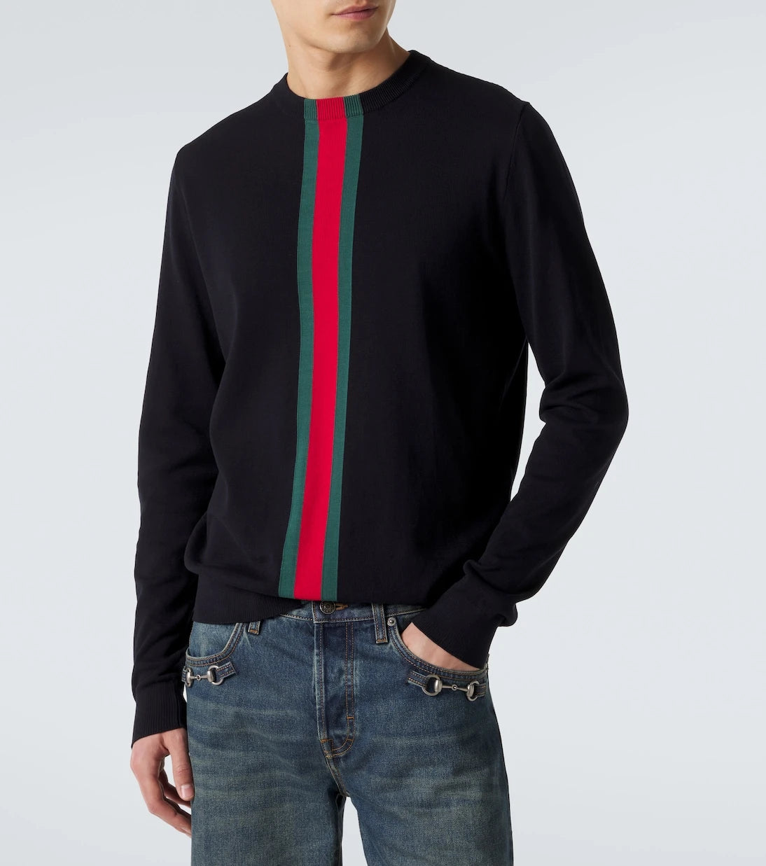 Gucci - Web Stripe cotton sweater
