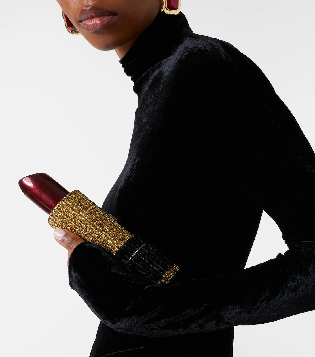Judith Leiber Couture - Lipstick Burgundy Glitter clutch