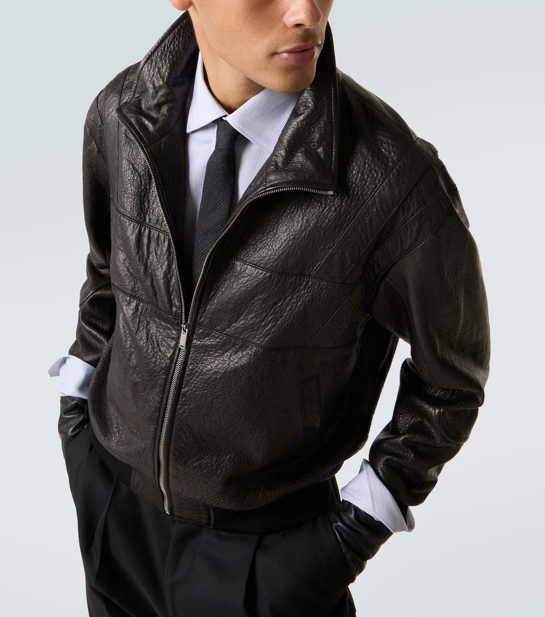 Saint Laurent - Leather bomber jacket