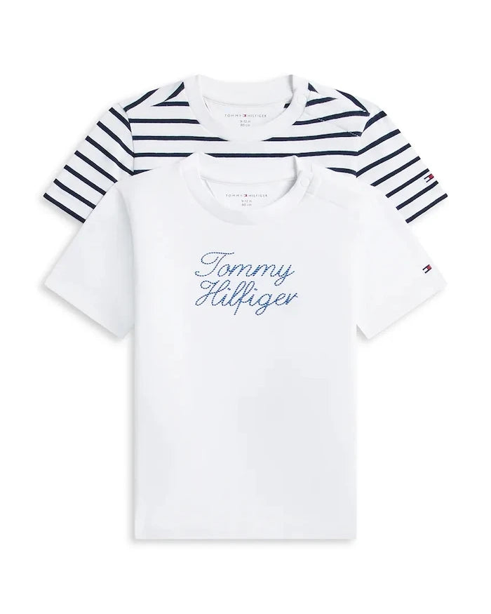 Tommy Hilfiger bebek pamuklu tişört 2'li