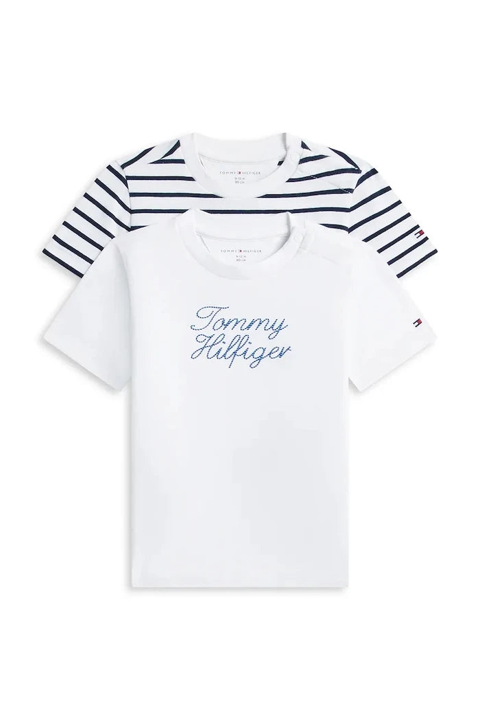 Tommy Hilfiger тениска за бебе с памук 2 броя