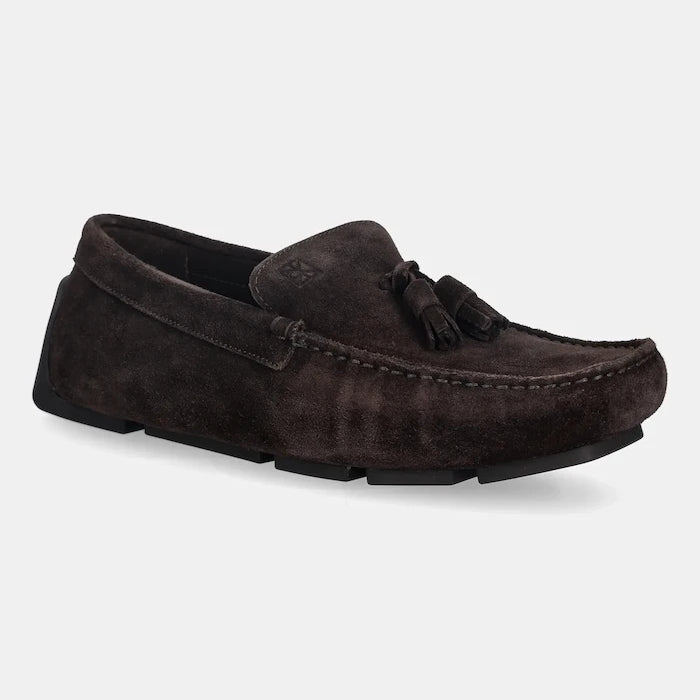 Велурени мокасини Calvin Klein DRIVER TASSELS SU