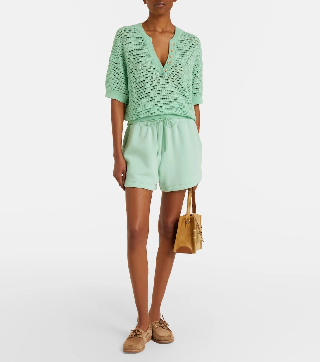 Varley - Callie open-knit cotton top