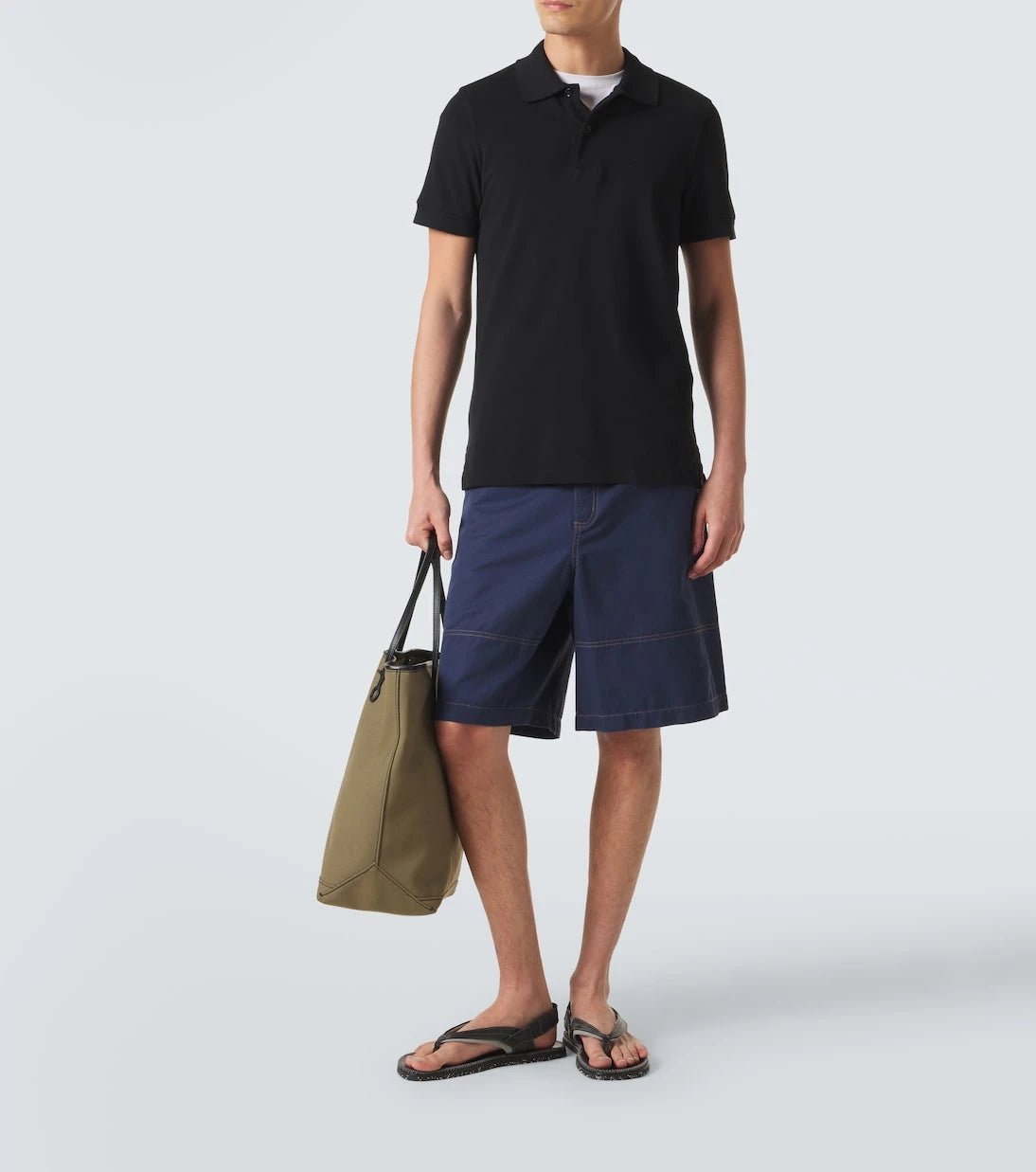 Moncler - Cotton and linen gabardine shorts
