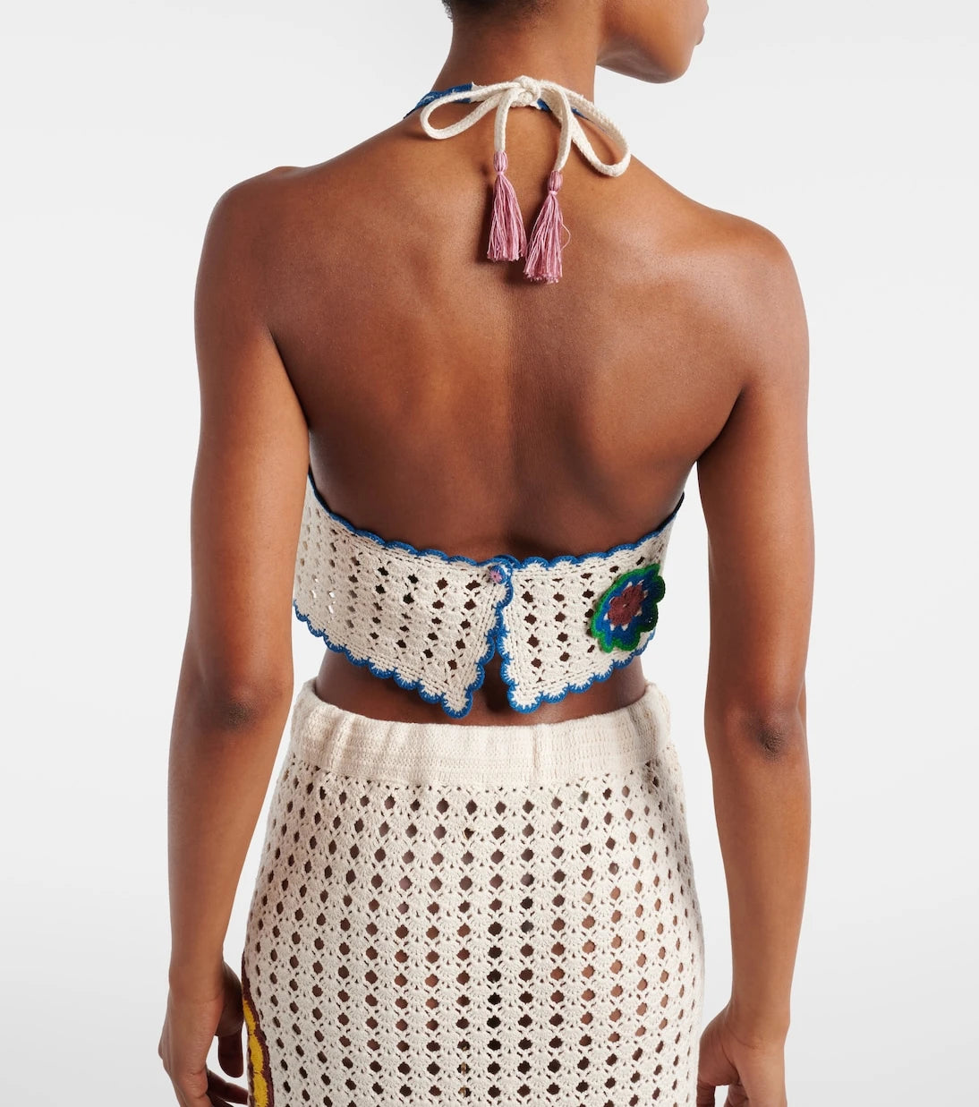 Alémais - Elma crochet embroidered cotton crop top