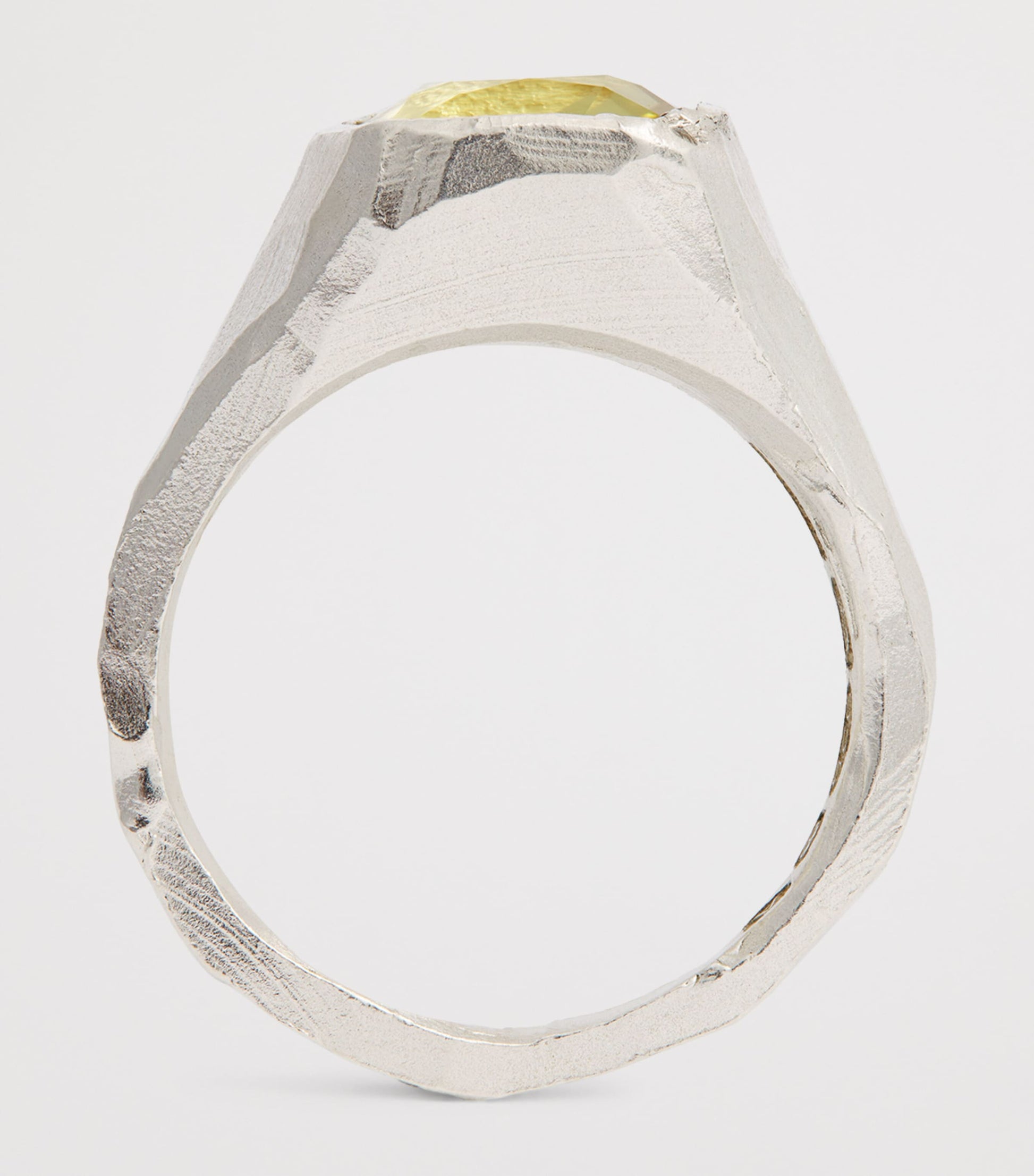 Recycled Sterling Silver and Lemon Quartz Signet Ring