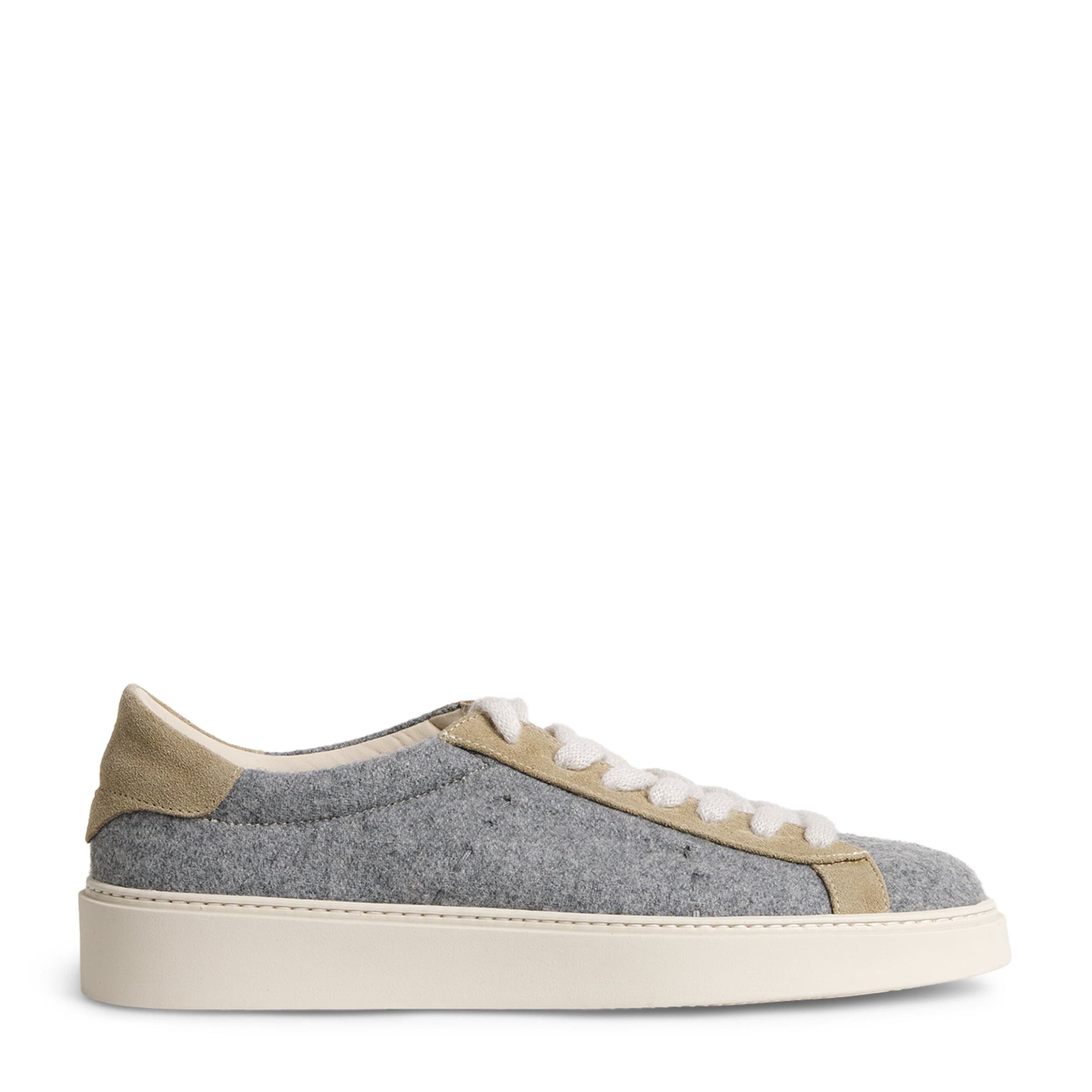 Eleventy Wool Suede-Trim Sneakers