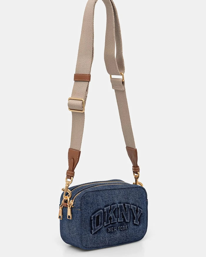 DKNY kadın denim crossbody çanta