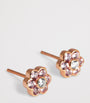 Small Rose Gold, Diamond and Sapphire Flora Stud Earrings