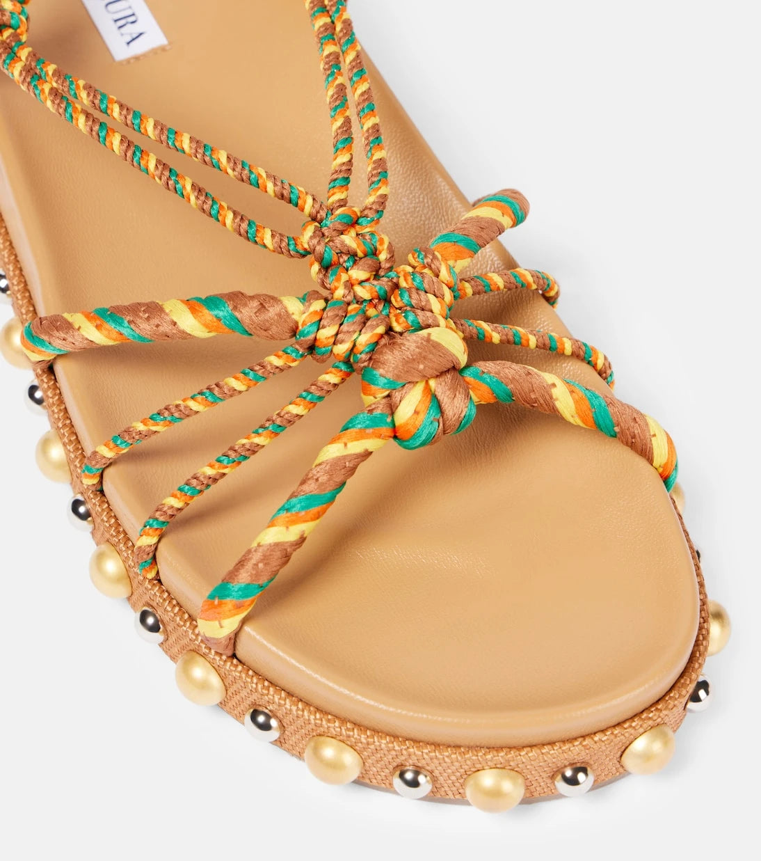 Aquazzura - Tropical Rope embellished raffia sandals