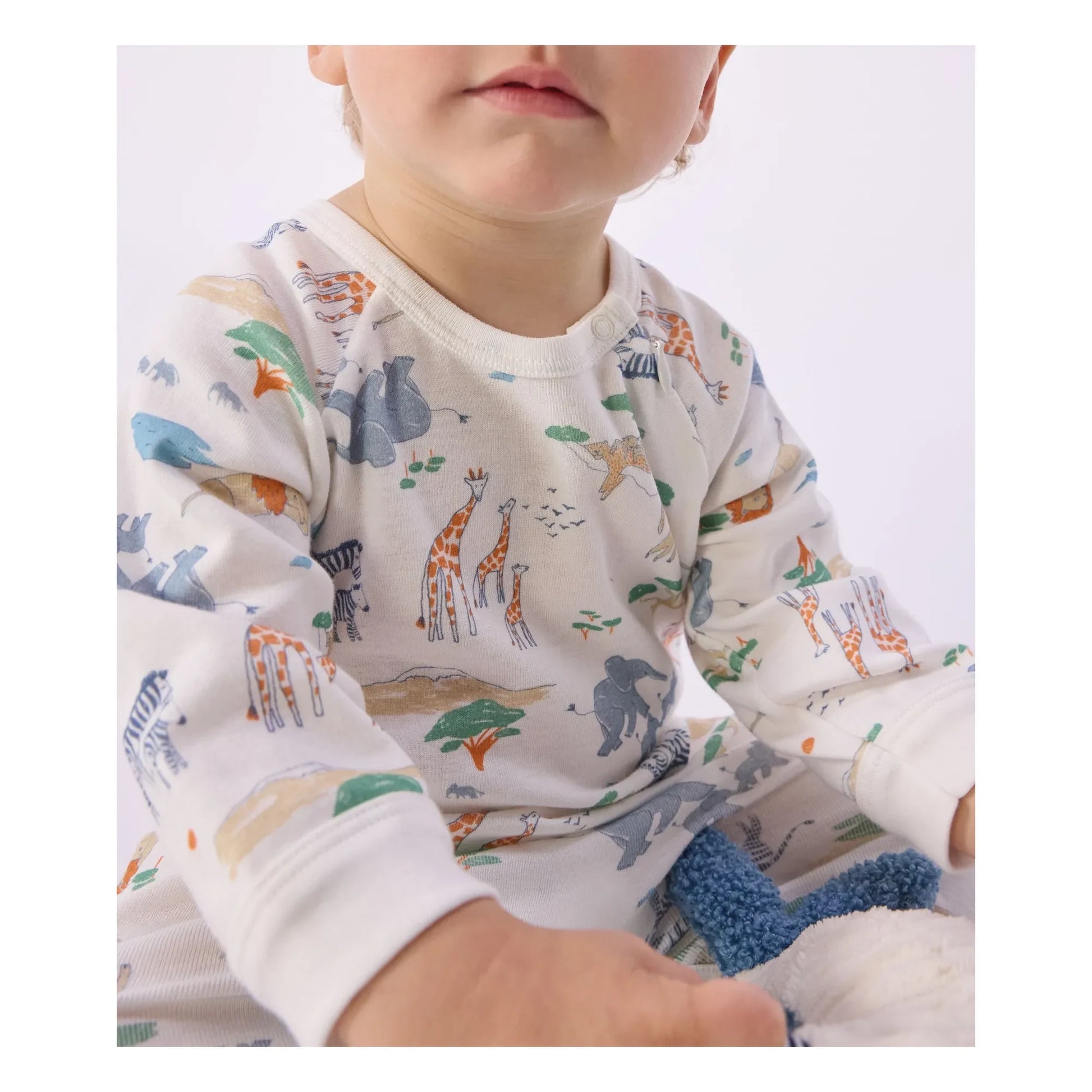 Petit Bateau - Dors Bien Zip Savane pyjamas | White