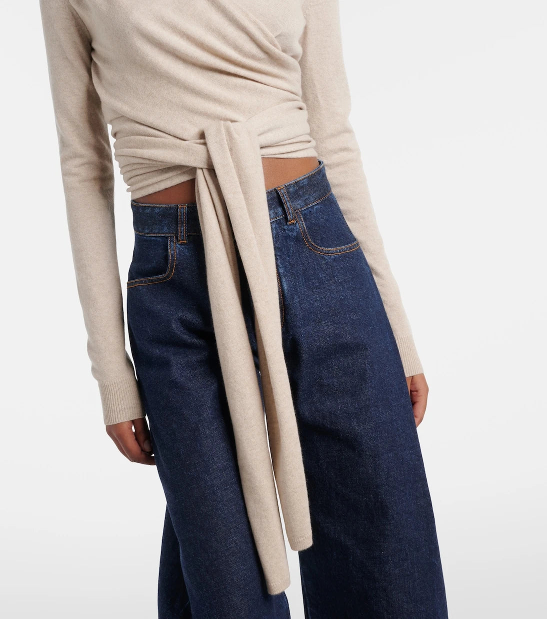 Alaïa - Cashmere and wool-blend wrap top