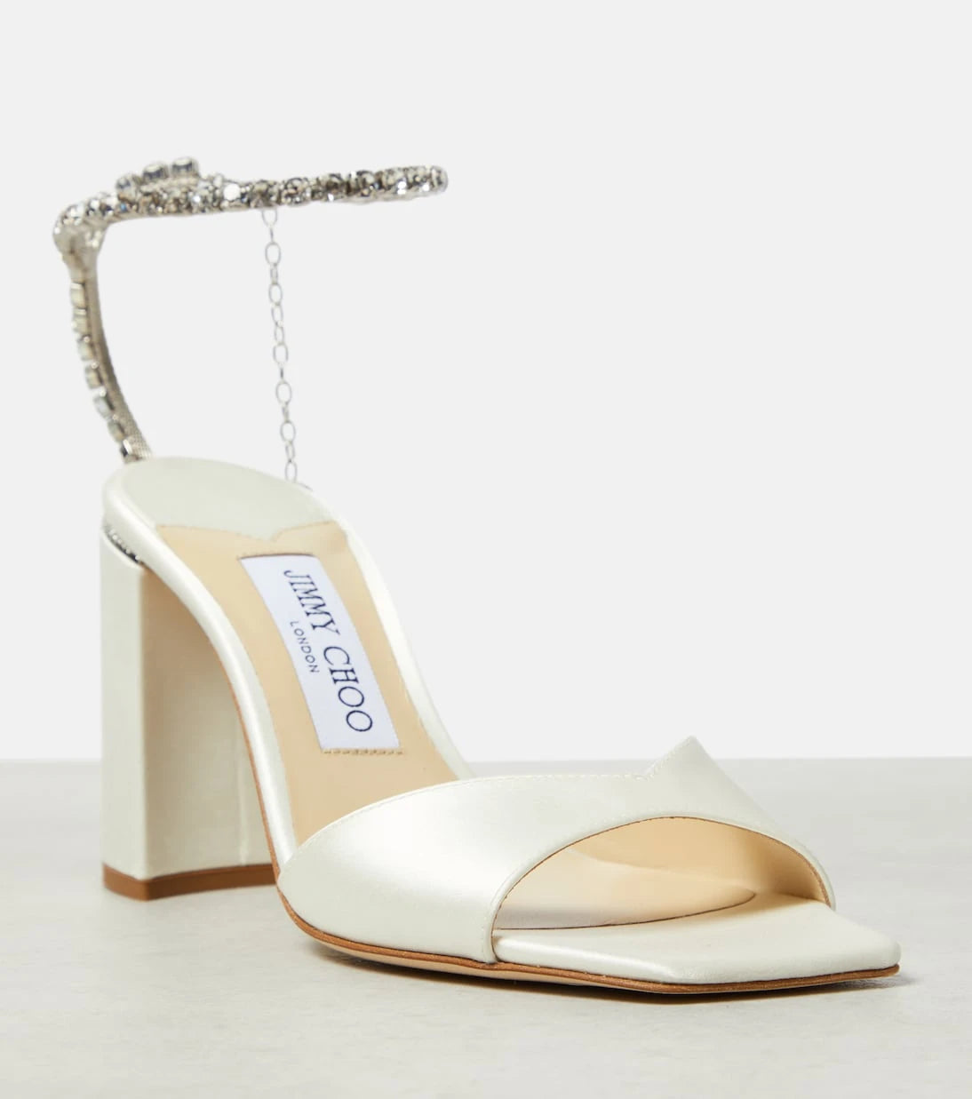 Jimmy Choo - صندل سادا 85 الساتان المطرز